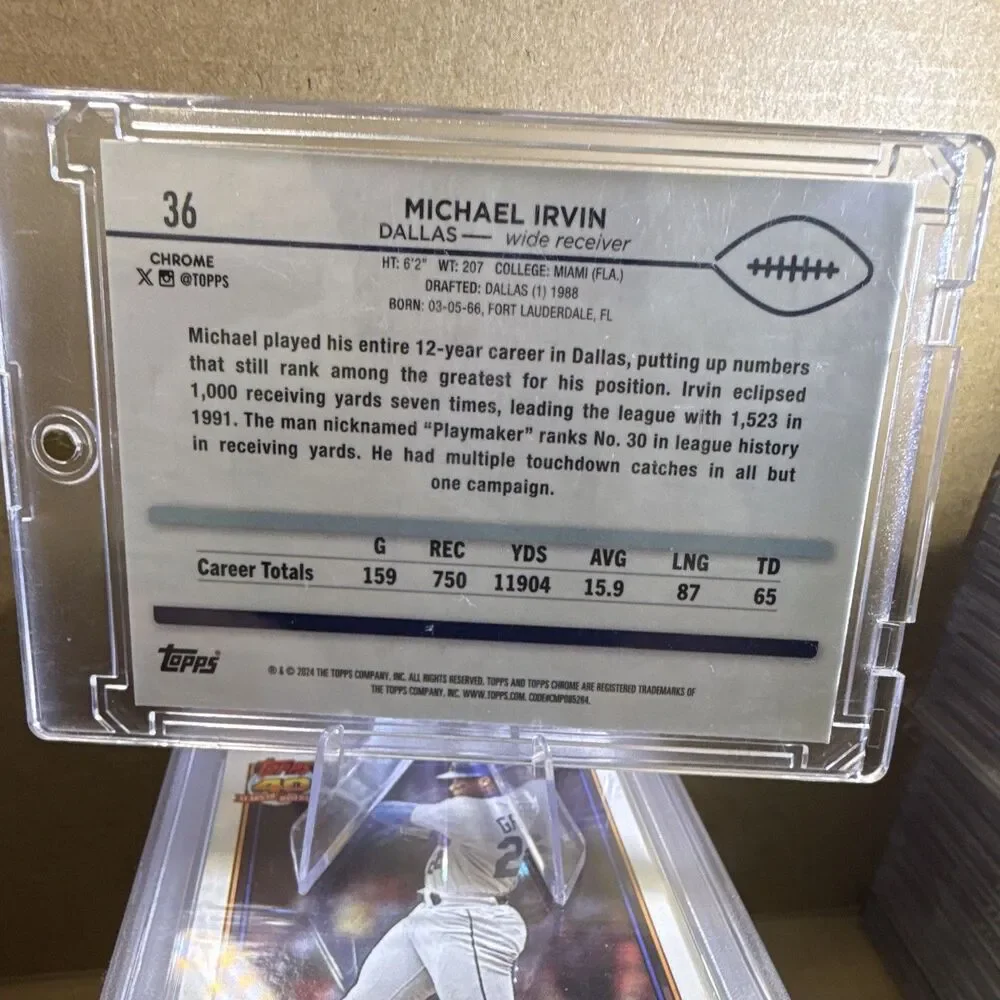 2024 Topps Chrome Michael Irvin Dallas Cowboys #36 Purple Parallel NFL